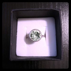 Sterling silver Swarovski stone statement ring